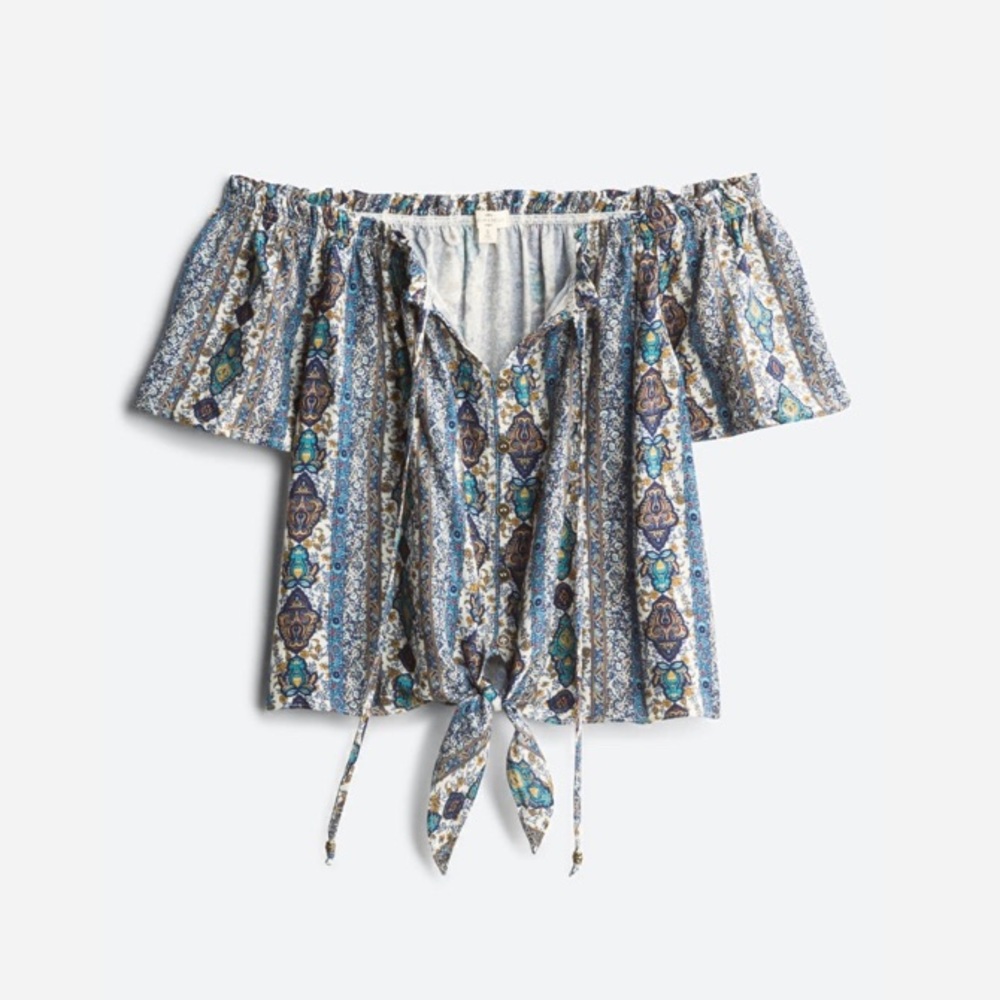 Mason & Belle Camea Tie Front Off the Shoulder Top